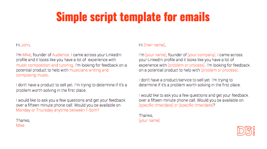 Simple script template for emails